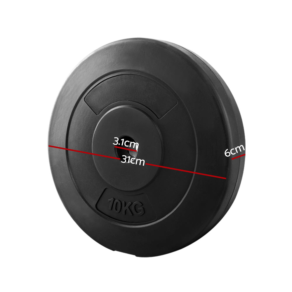 Free Weights: Everfit Weight Plates Standard 2X 10kg Barbell Plate Weight Lifting