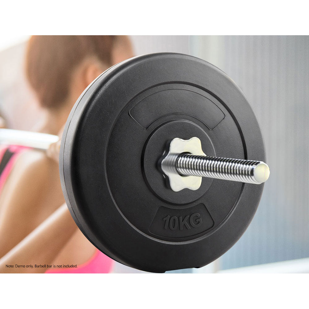 Free Weights: Everfit Weight Plates Standard 2X 10kg Barbell Plate Weight Lifting