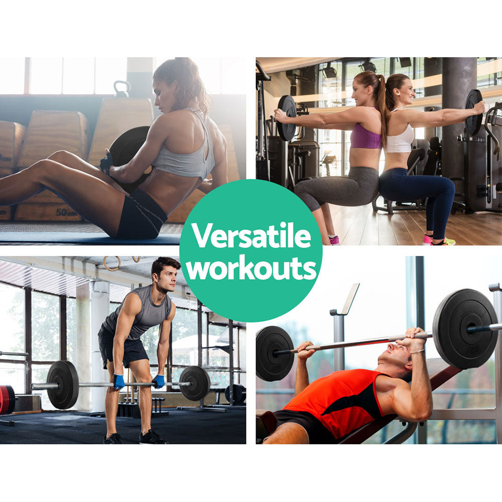 Free Weights: Everfit Weight Plates Standard 2X 10kg Barbell Plate Weight Lifting