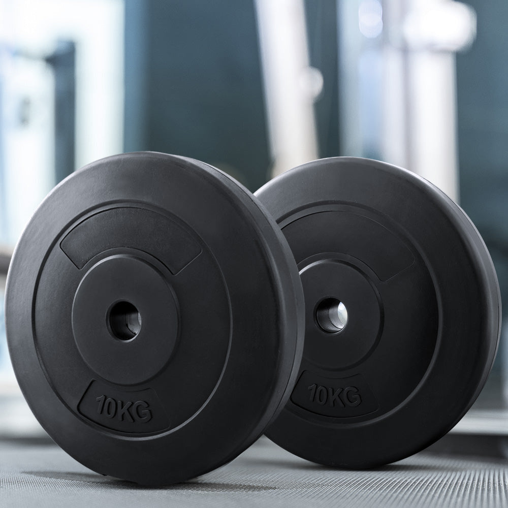 Free Weights: Everfit Weight Plates Standard 2X 10kg Barbell Plate Weight Lifting