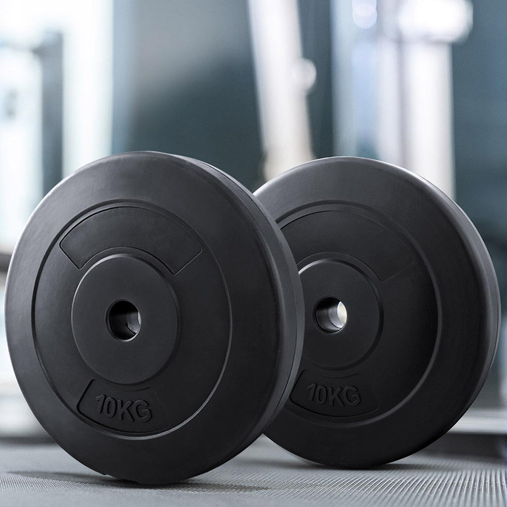 Free Weights: Everfit 40kg Barbell Weight Plates Standard Home Gym Press Fitness Exercise