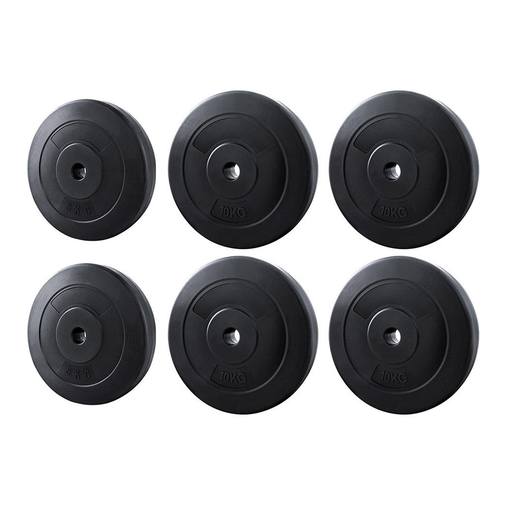 Free Weights: Everfit 50kg Barbell Weight Plates Standard Home Gym Press Fitness Exercise