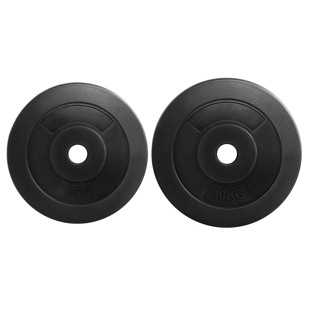 Free Weights: Everfit 50kg Barbell Weight Plates Standard Home Gym Press Fitness Exercise
