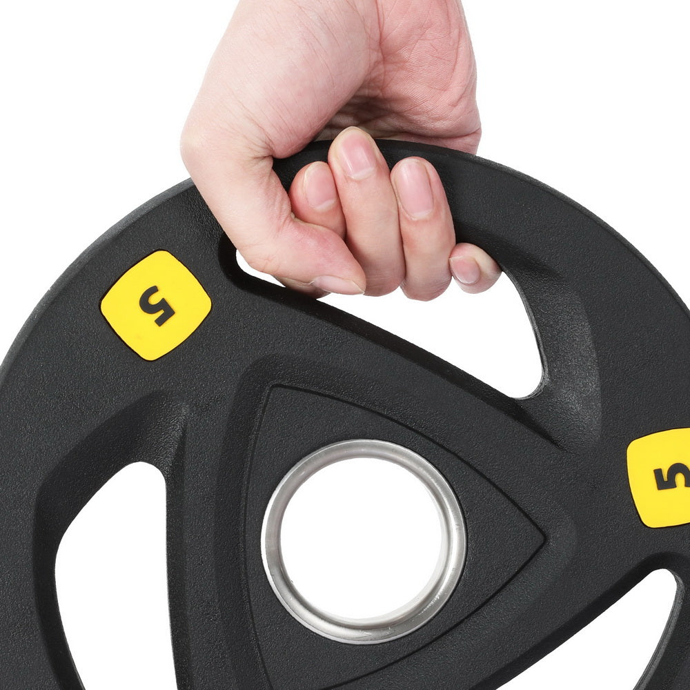 Free Weights: Everfit Weight Plates Olympic 5kg Dumbbells Barbells Plate Weight Lifting Home