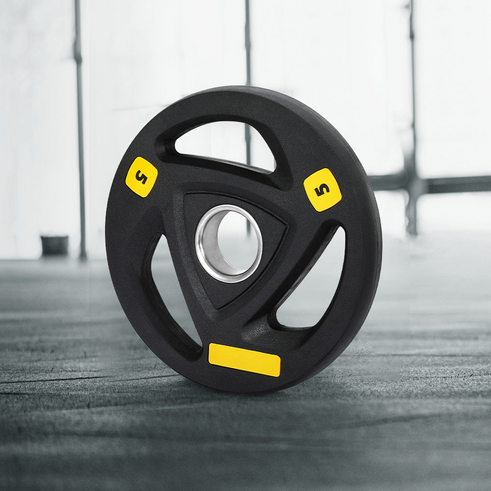 Free Weights: Everfit Weight Plates Olympic 5kg Dumbbells Barbells Plate Weight Lifting Home