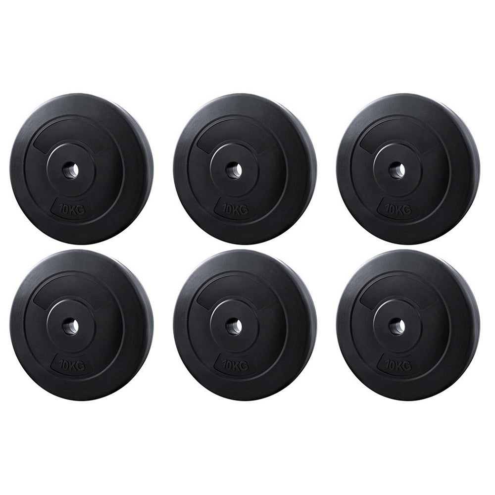 Free Weights: Everfit 60kg Barbell Weight Plates Standard Home Gym Press Fitness Exercise
