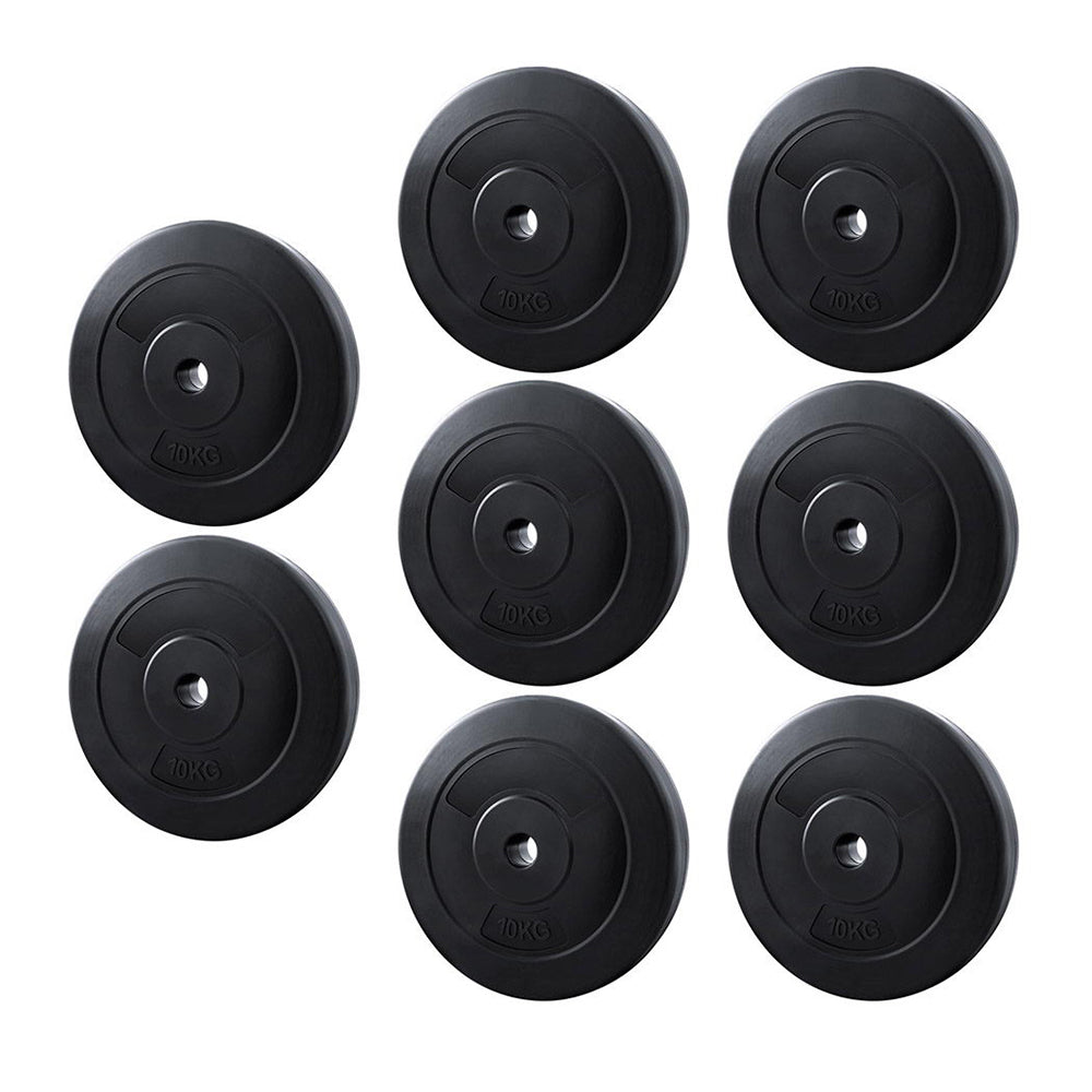 Free Weights: Everfit 80kg Barbell Weight Plates Standard Home Gym Press Fitness Exercise