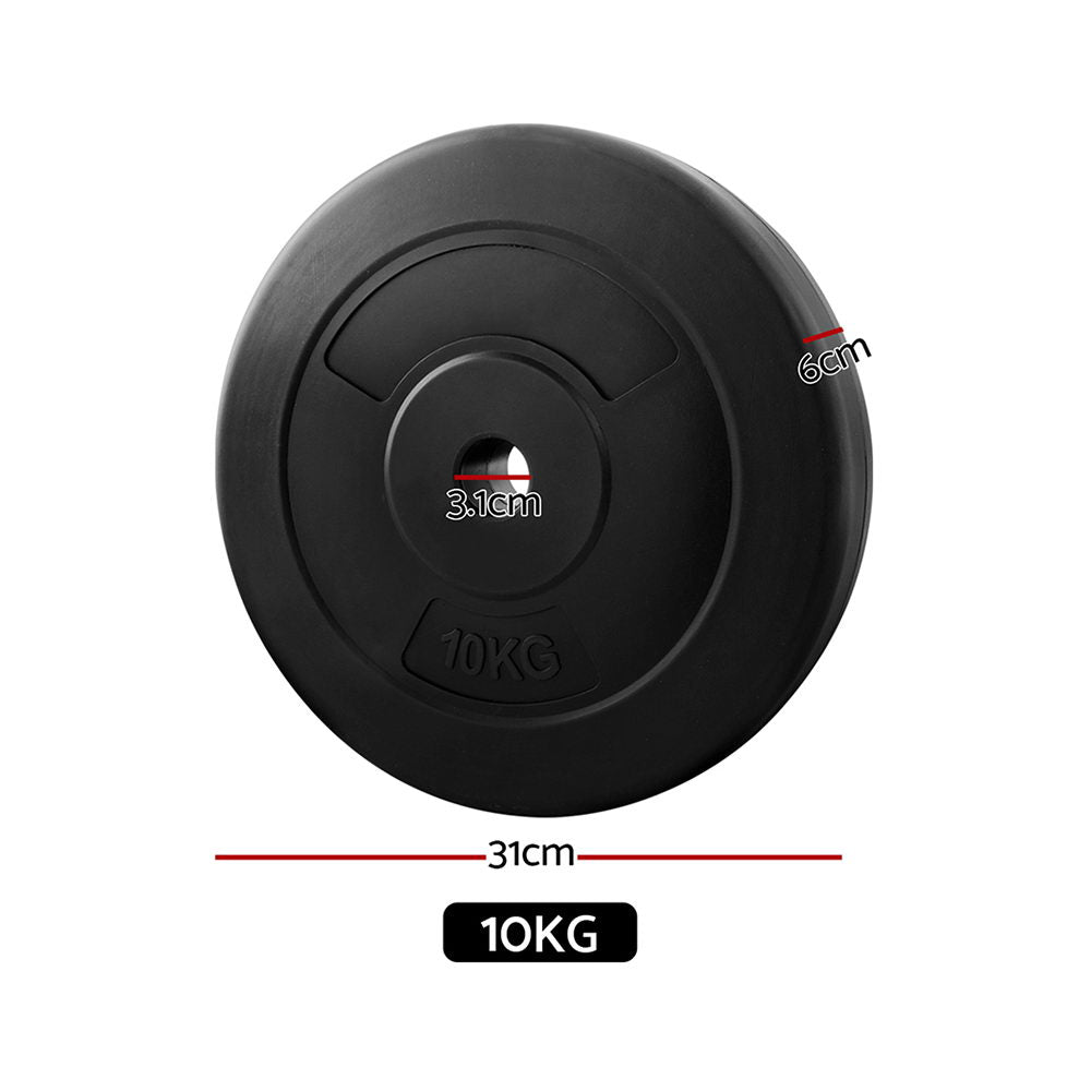 Free Weights: Everfit 80kg Barbell Weight Plates Standard Home Gym Press Fitness Exercise