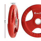 Everfit Weight Plates Olympic 15kgx2 Dumbbell Barbell Plate Weight Lifting Home Gym Red