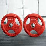 Everfit Weight Plates Olympic 15kgx2 Dumbbell Barbell Plate Weight Lifting Home Gym Red