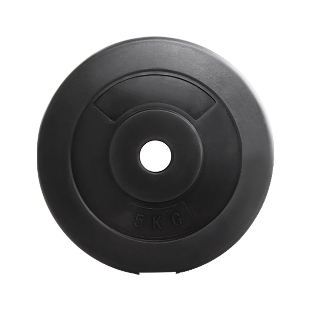Free Weights: Everfit Weight Plates Standard 2X 5kg Barbell Plate Weight Lifting