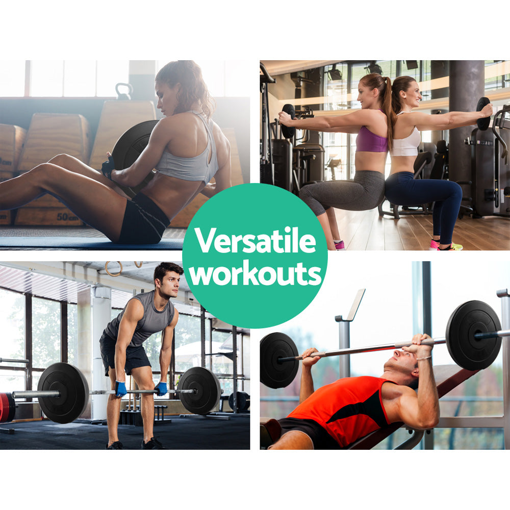 Free Weights: Everfit Weight Plates Standard 2X 5kg Barbell Plate Weight Lifting