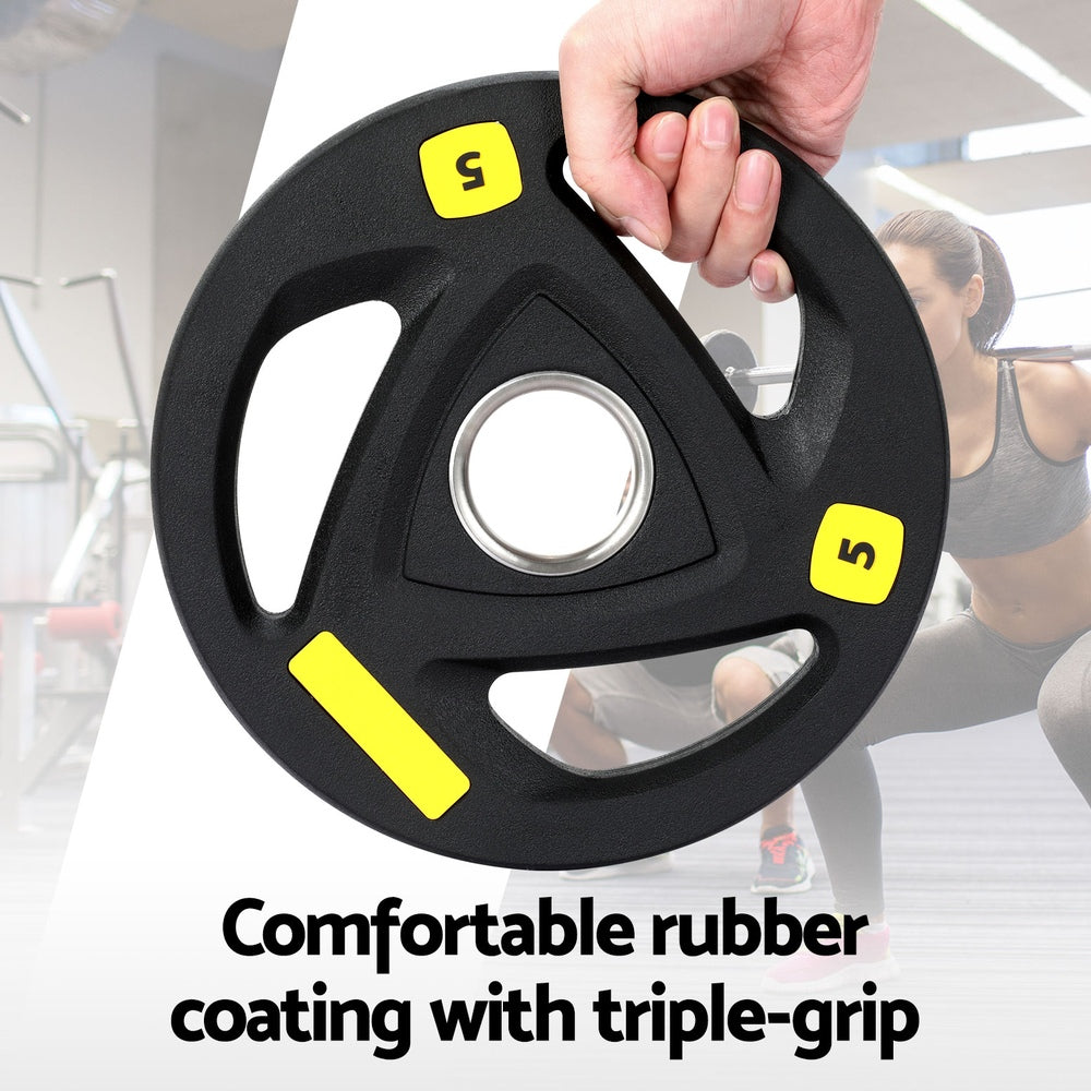 Free Weights: Everfit Barbells Set 16kg 120cm Dumbbells Barbells Plate Weight Lifting Home Gym