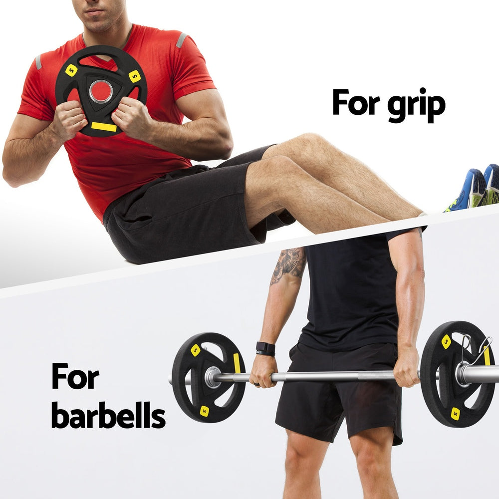 Free Weights: Everfit Barbells Set 16kg 120cm Dumbbells Barbells Plate Weight Lifting Home Gym