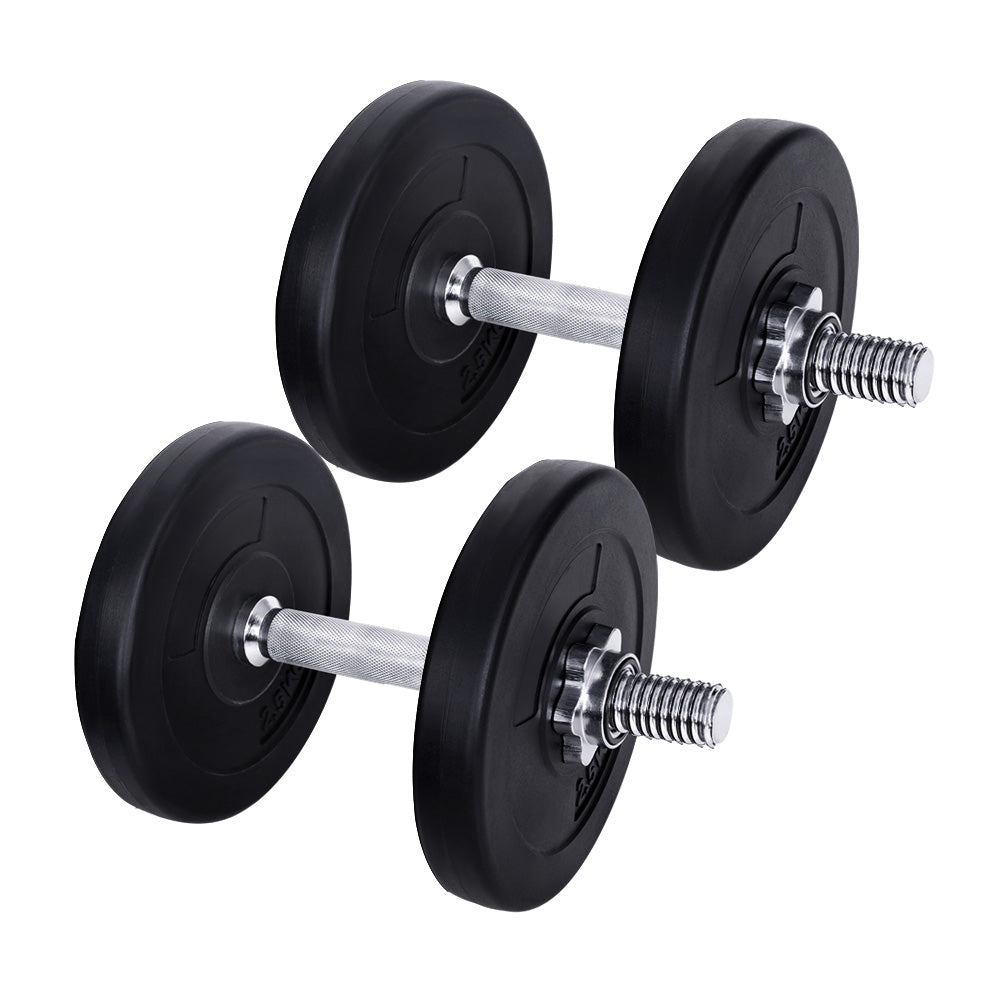 Free Weights: Everfit 15kg Dumbbell Set Weight Plates Dumbbells Lifting Bench