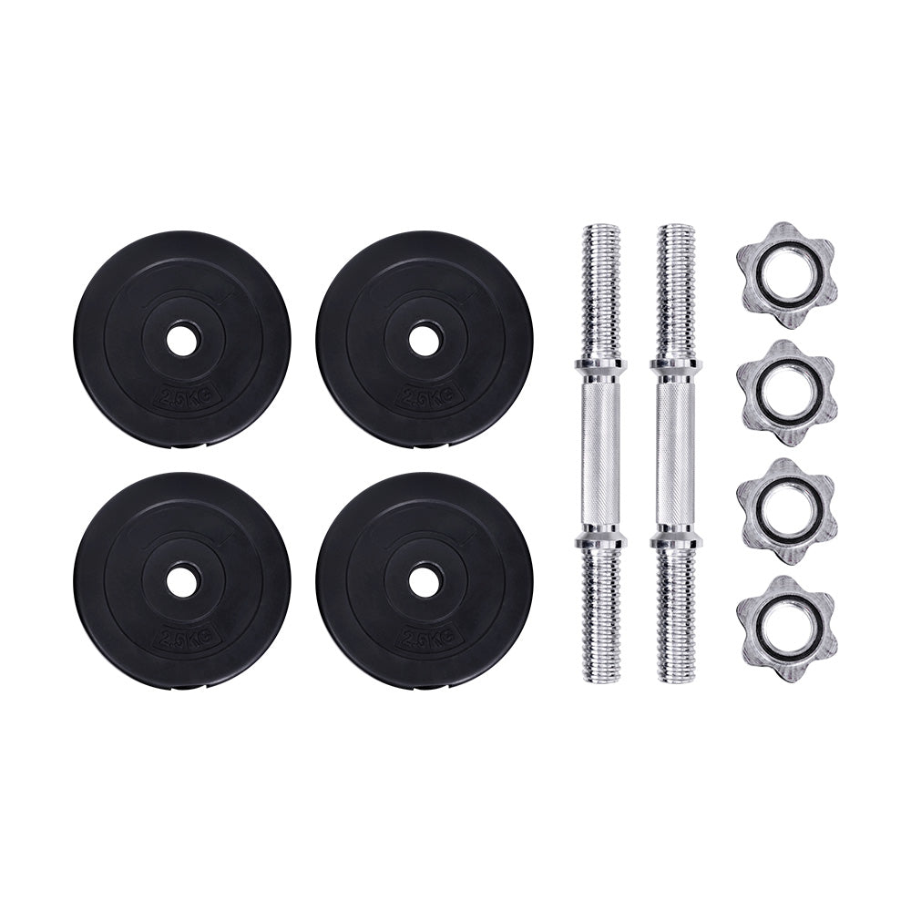 Free Weights: Everfit 15kg Dumbbell Set Weight Plates Dumbbells Lifting Bench