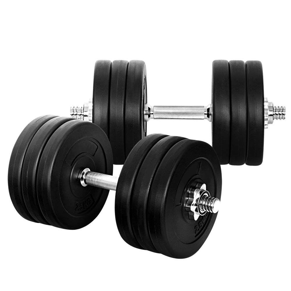 Free Weights: Everfit 35kg Dumbbell Set Weight Plates Dumbbells Lifting Bench