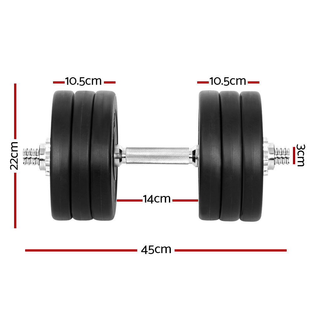 Free Weights: Everfit 35kg Dumbbell Set Weight Plates Dumbbells Lifting Bench