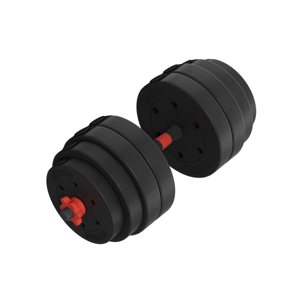 Free Weights: Everfit 40kg Adjustable Dumbbells Set Kettle Bell Weight Plates Barbells Gym
