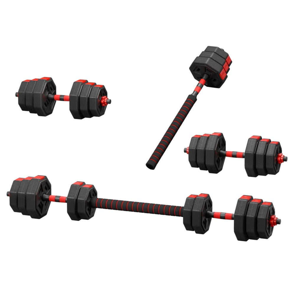 Free Weights: Everfit 20kg Adjustable Dumbbell Barbell Set Weight Plates Home Workout