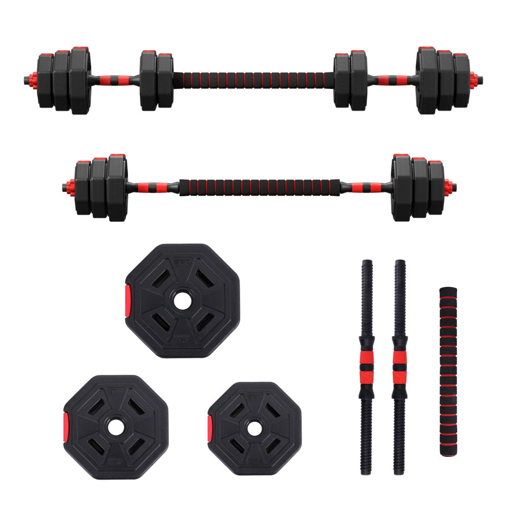 Free Weights: Everfit 20kg Adjustable Dumbbell Barbell Set Weight Plates Home Workout