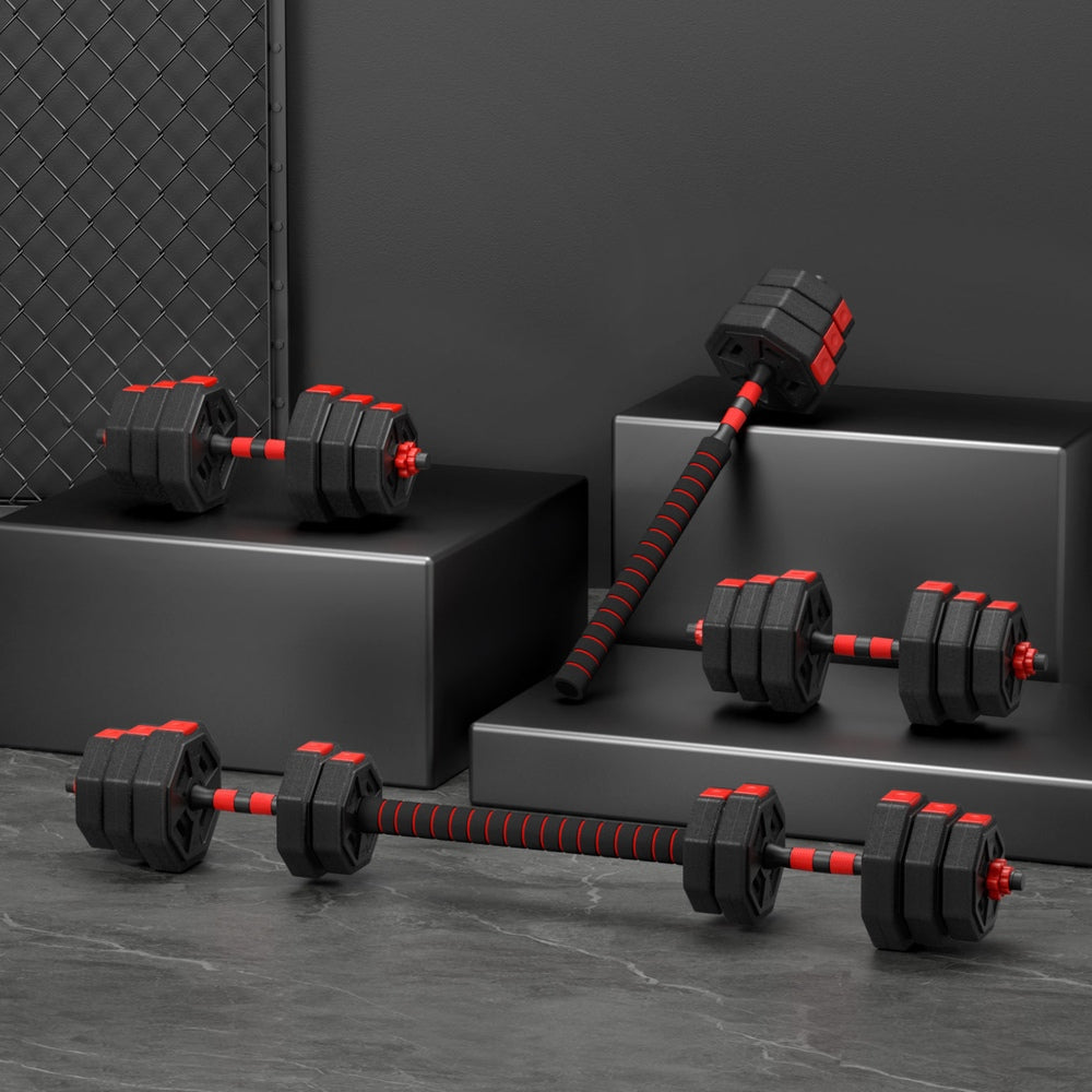Free Weights: Everfit 20kg Adjustable Dumbbell Barbell Set Weight Plates Home Workout