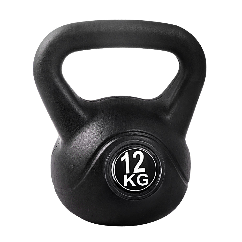Weightlifting Machines & Racks: Everfit 12kg Kettlebell Set Weight Lifting Bench Dumbbells Kettle Bell Gym Home