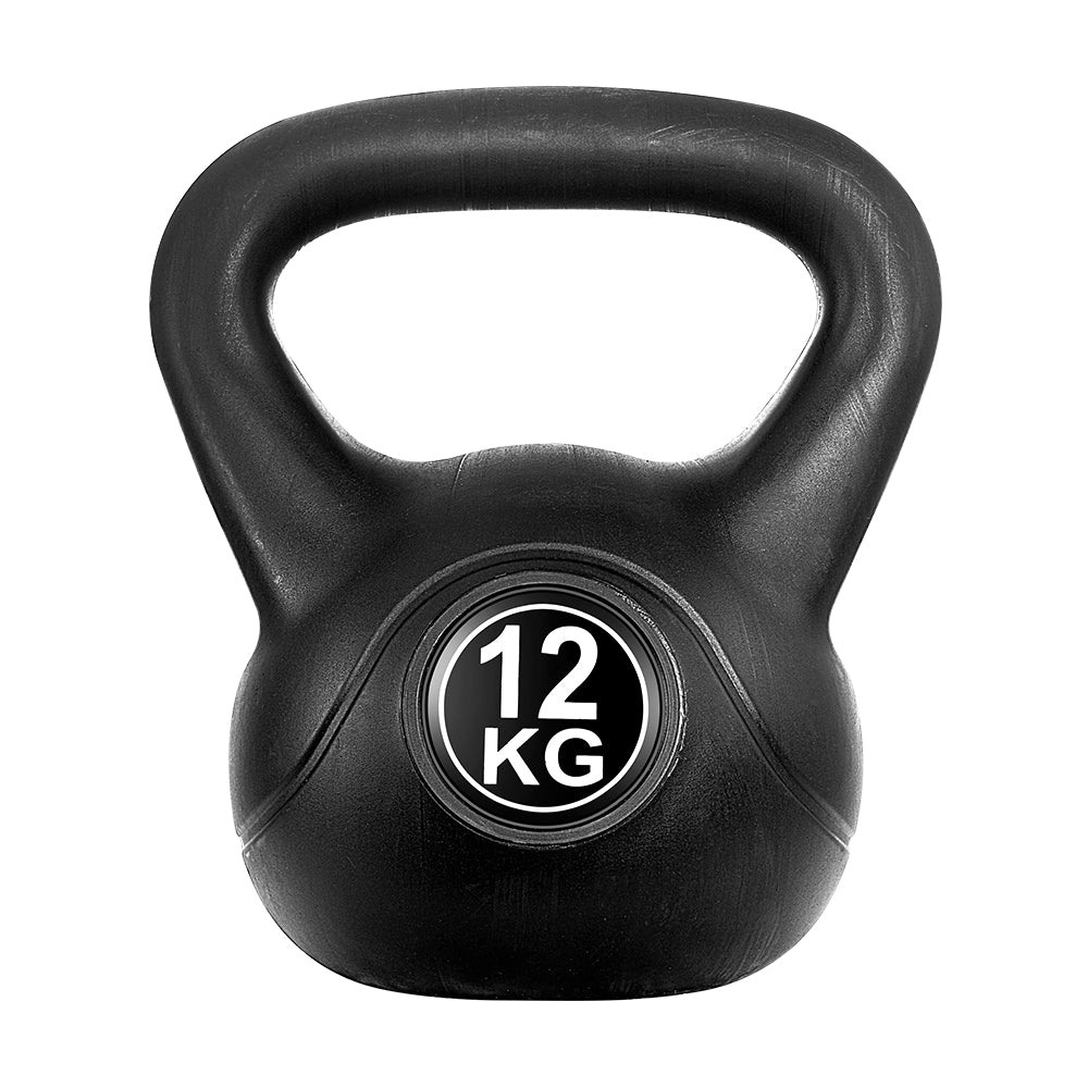 Weightlifting Machines & Racks: Everfit 12kg Kettlebell Set Weight Lifting Bench Dumbbells Kettle Bell Gym Home
