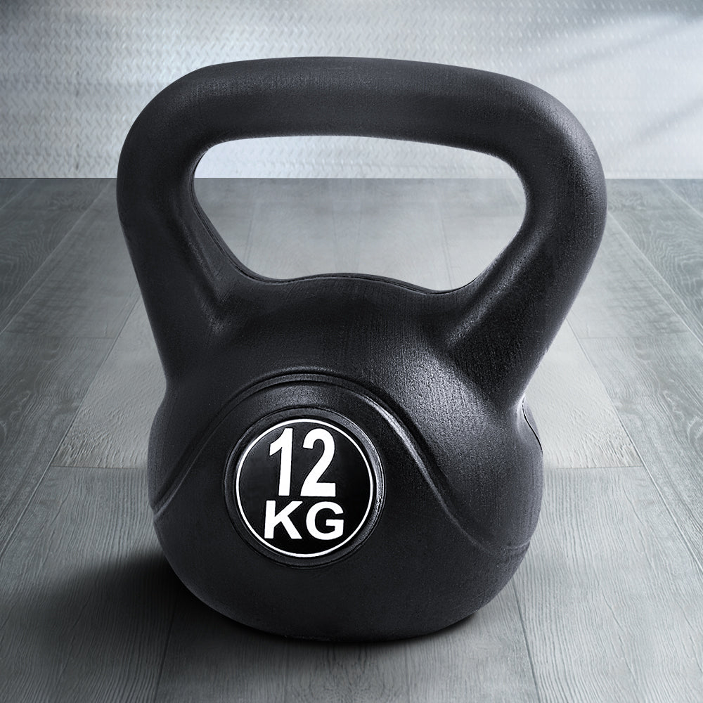 Weightlifting Machines & Racks: Everfit 12kg Kettlebell Set Weight Lifting Bench Dumbbells Kettle Bell Gym Home