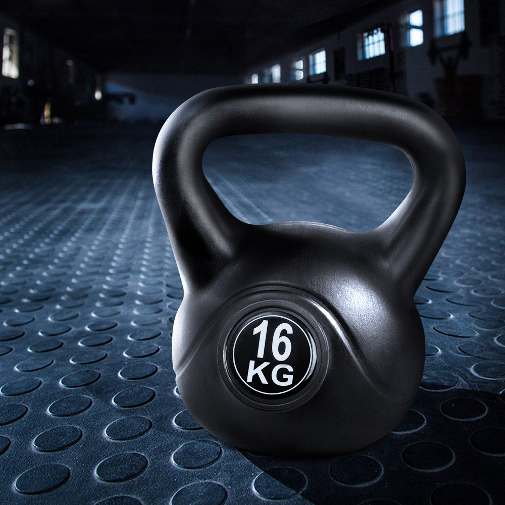 Free Weights: Everfit 16kg Kettlebell Set Weight Lifting Bench Dumbbells Kettle Bell Gym Home