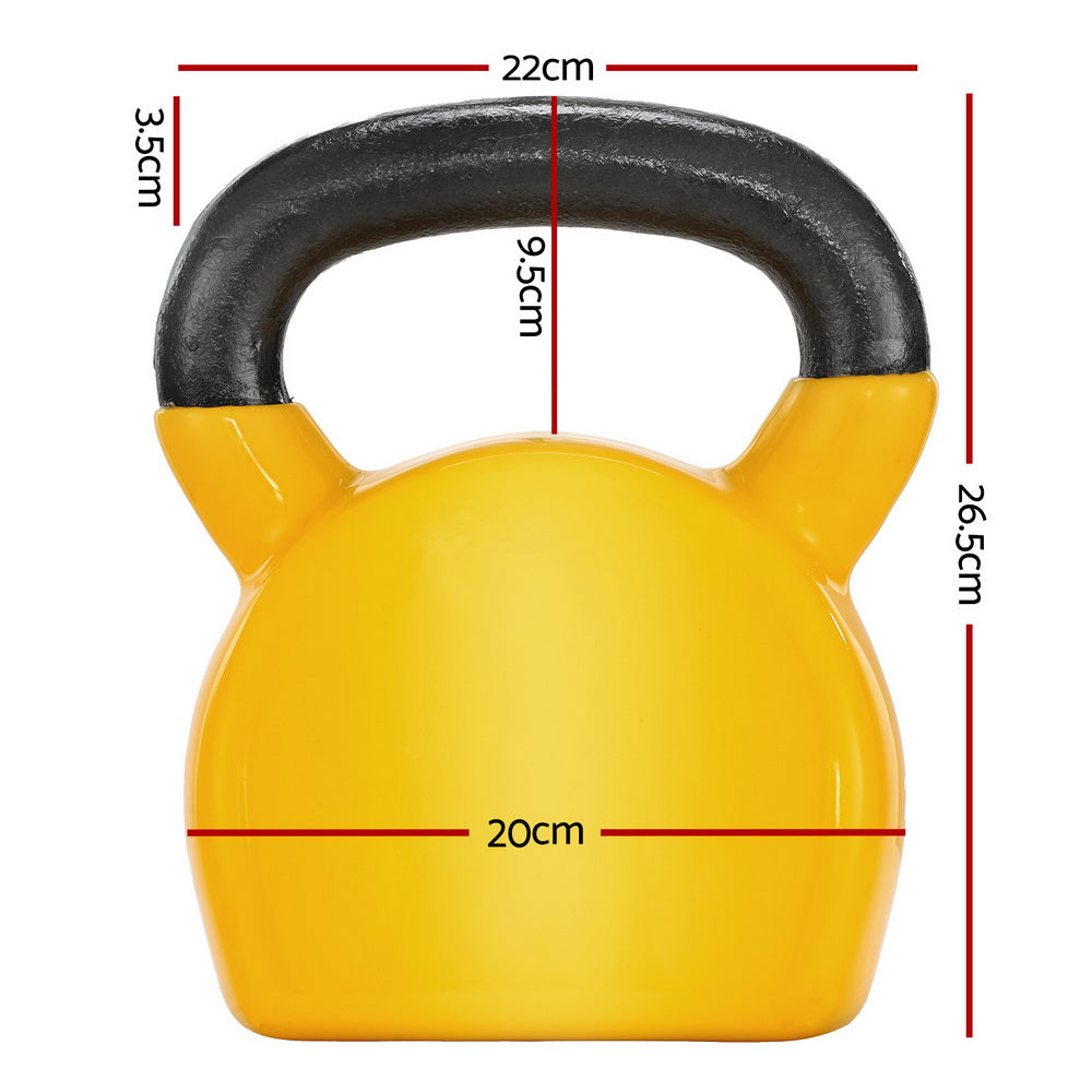 Free Weights: Everfit 20kg Kettlebell Set Weightlifting Bench Dumbbells Kettle Bell Gym Home