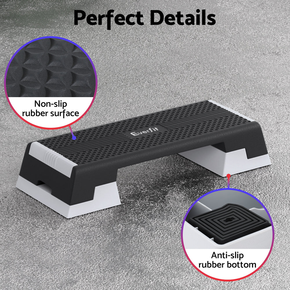 Everfit 3 Level Aerobic Step Adjustable Stepper for Home Workouts