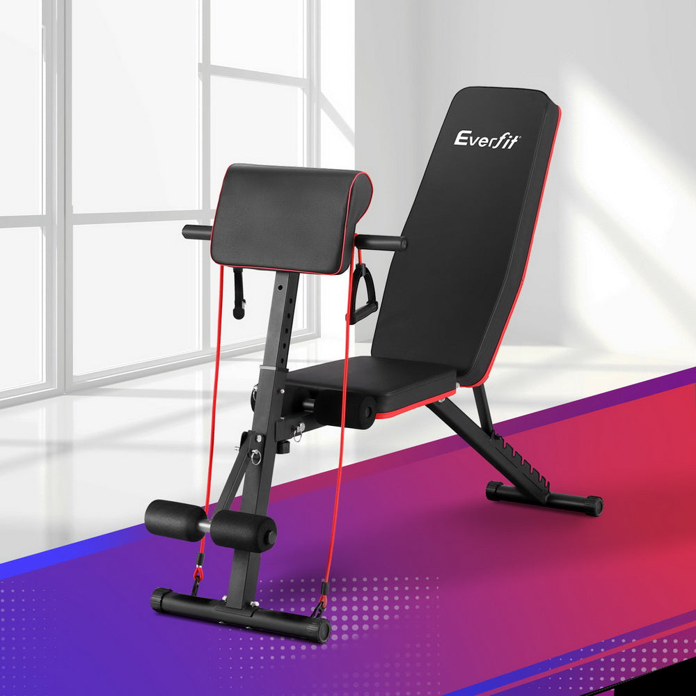 Exercise Benches: Everfit Weight Bench Adjustable Preacher Curl Bench Press Dumbbell Stool 260kg