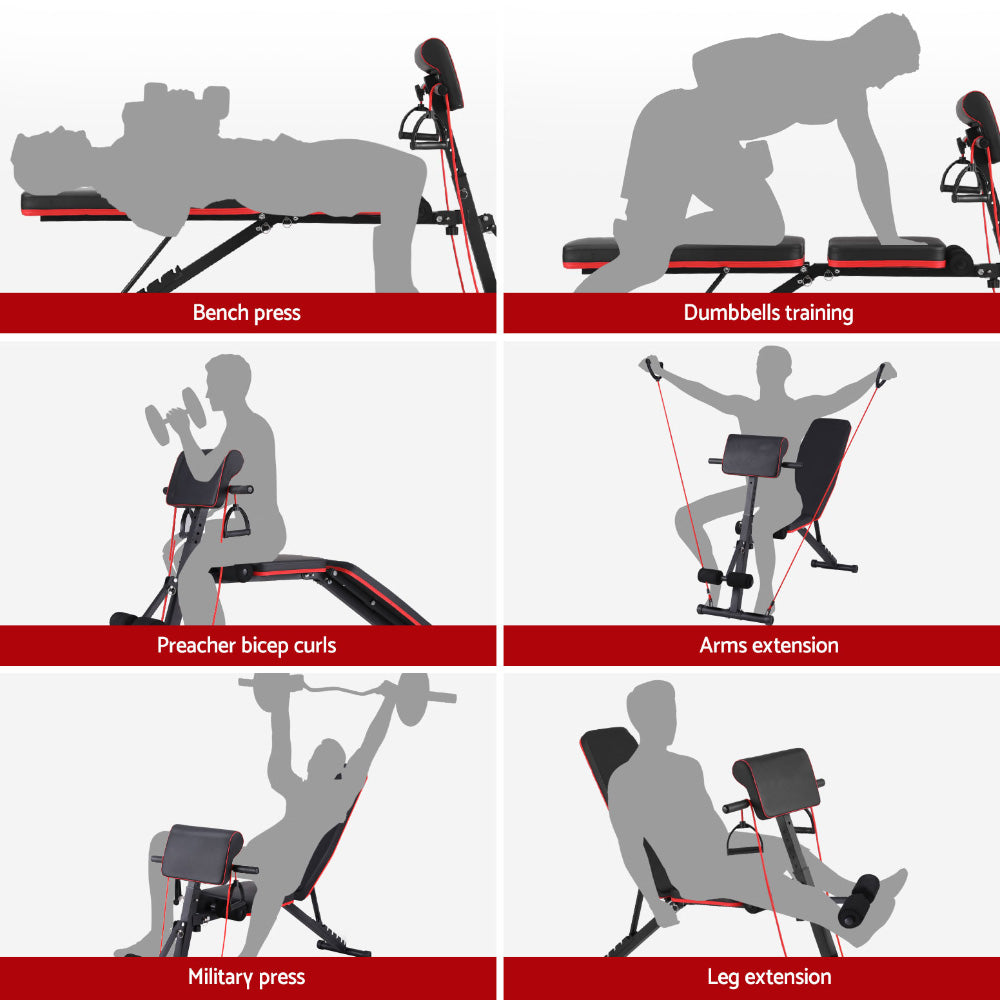 Exercise Benches: Everfit Weight Bench Adjustable Preacher Curl Bench Press Dumbbell Stool 260kg