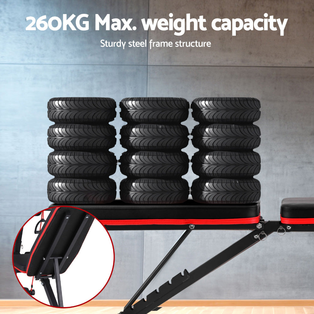 Exercise Benches: Everfit Weight Bench Adjustable Preacher Curl Bench Press Dumbbell Stool 260kg