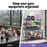 Gym Equipment & Accessories: Everfit Dumbbell Rack Weight Rack for Dumbbells Home Gym Storage Black