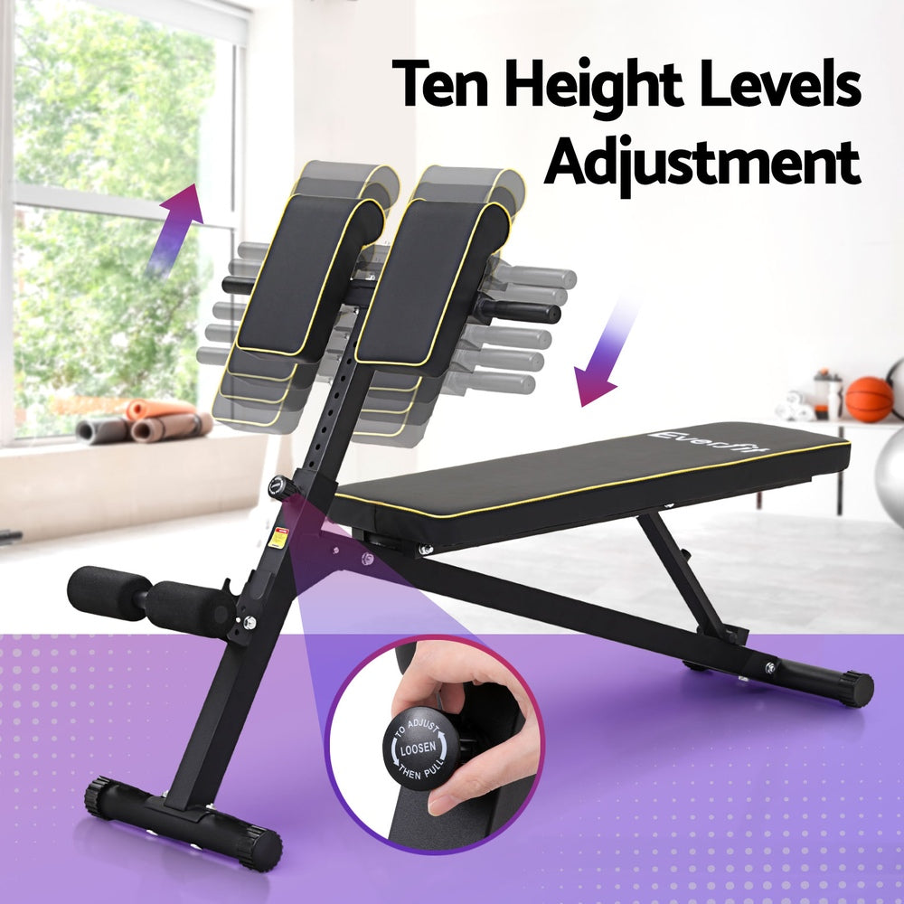 Exercise Benches: Everfit Roman Chair Adjustable Weight Bench Strength Training Preacher Curls