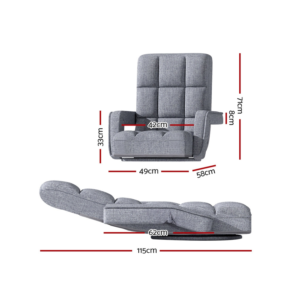 Sofas & Sofa Beds: Artiss Floor Chair Lounge Sofa Swivel Grey
