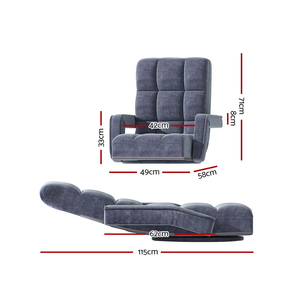 Sofas & Sofa Beds: Artiss Floor Chair Lounge Sofa Swivel Charcoal