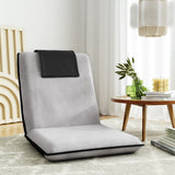 Arm Chairs & Recliners: Artiss Floor Lounge Sofa Bed Couch Recliner Chair Folding Chair Cushion Grey