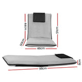 Arm Chairs & Recliners: Artiss Floor Lounge Sofa Bed Couch Recliner Chair Folding Chair Cushion Grey