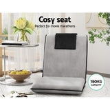 Arm Chairs & Recliners: Artiss Floor Lounge Sofa Bed Couch Recliner Chair Folding Chair Cushion Grey