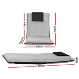 Artiss 2X Floor Lounge Sofa Bed Floor Cushion Velvet Grey