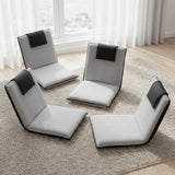 Arm Chairs & Recliners: Artiss 4X Floor Lounge Sofa Bed Floor Cushion Velvet Grey
