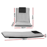 Arm Chairs & Recliners: Artiss 4X Floor Lounge Sofa Bed Floor Cushion Velvet Grey