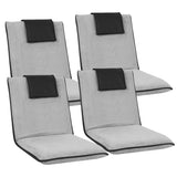 Arm Chairs & Recliners: Artiss 4X Floor Lounge Sofa Bed Floor Cushion Velvet Grey