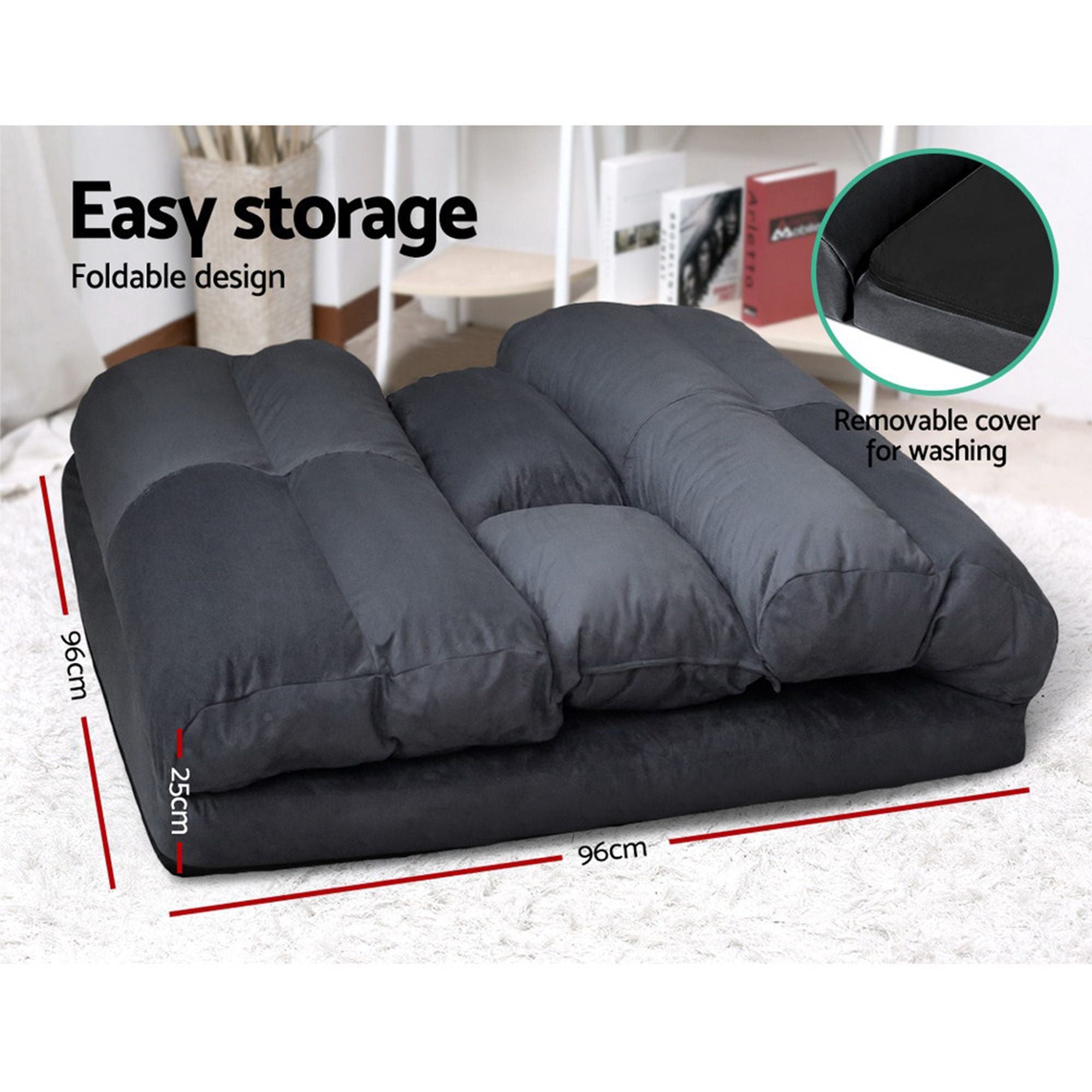 Artiss Floor Lounge Sofa Bed & Coffee Table 2 Tier Marble Effect Side Table Set