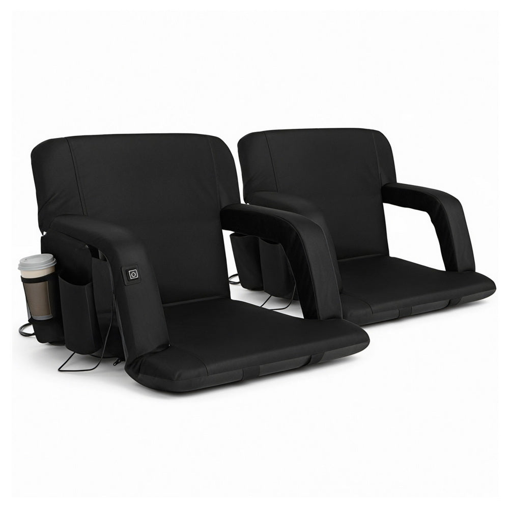 Arm Chairs & Recliners: Artiss 2X Floor Lounge Sofa Bed With Armrest Heated Cushion