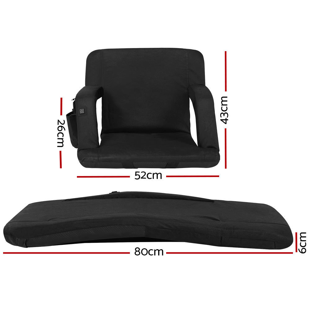 Arm Chairs & Recliners: Artiss 2X Floor Lounge Sofa Bed With Armrest Heated Cushion