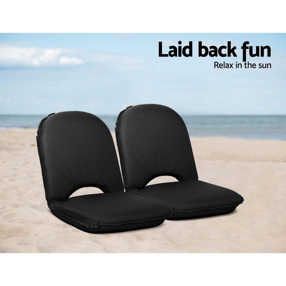 Massage Chairs: Artiss Floor Lounge Sofa Camping Chair Black
